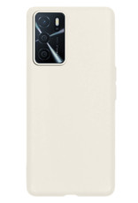 NoXx Hoes Geschikt voor OPPO A16s Hoesje Cover Siliconen Back Case Hoes - Wit