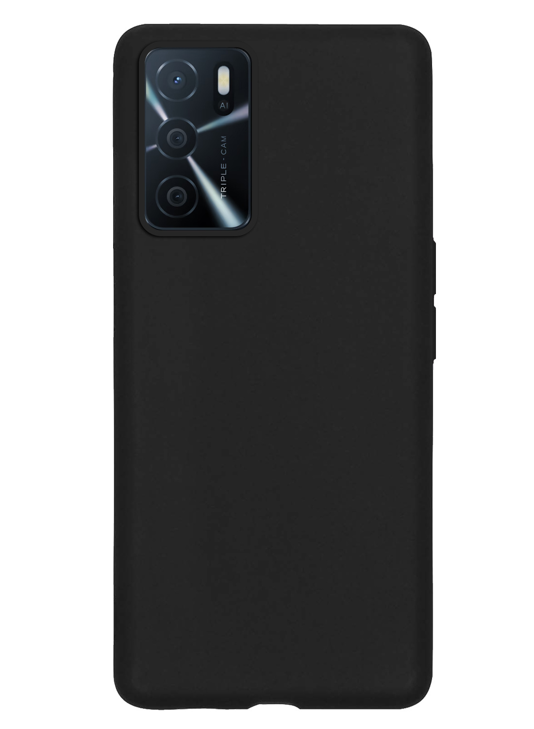 NoXx Hoes Geschikt voor OPPO A16s Hoesje Cover Siliconen Back Case Hoes - Zwart