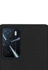 NoXx Hoes Geschikt voor OPPO A16s Hoesje Cover Siliconen Back Case Hoes - Zwart