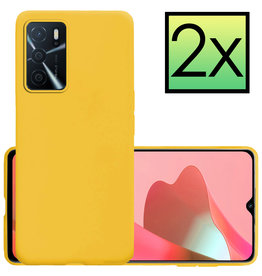 NoXx NoXx OPPO A16s Hoesje Siliconen - Geel - 2 PACK