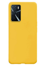 NoXx Hoes Geschikt voor OPPO A16s Hoesje Cover Siliconen Back Case Hoes - Geel - 2x