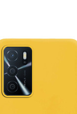 NoXx Hoes Geschikt voor OPPO A16s Hoesje Cover Siliconen Back Case Hoes - Geel - 2x