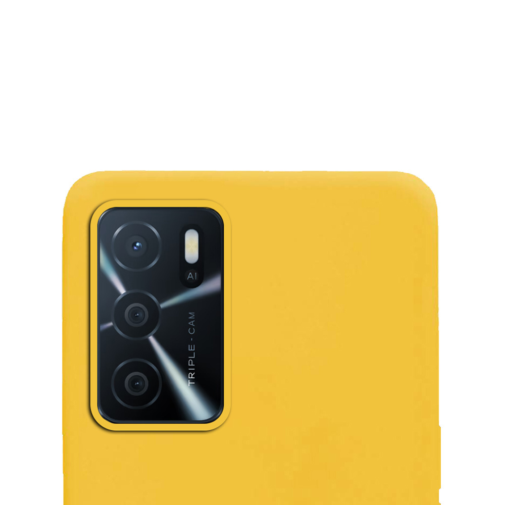 NoXx Hoes Geschikt voor OPPO A16s Hoesje Cover Siliconen Back Case Hoes - Geel - 2x
