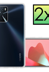 NoXx Hoes Geschikt voor OPPO A16s Hoesje Cover Siliconen Back Case Hoes - Transparant - 2x