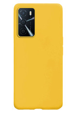 Nomfy Hoesje Geschikt voor OPPO A16s Hoesje Siliconen Cover Case - Hoes Geschikt voor OPPO A16s Hoes Back Case - Geel