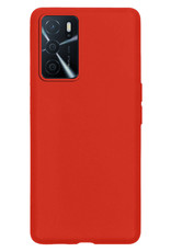 Nomfy Hoesje Geschikt voor OPPO A16s Hoesje Siliconen Cover Case - Hoes Geschikt voor OPPO A16s Hoes Back Case - Rood