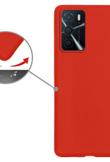 Nomfy Hoesje Geschikt voor OPPO A16s Hoesje Siliconen Cover Case - Hoes Geschikt voor OPPO A16s Hoes Back Case - Rood
