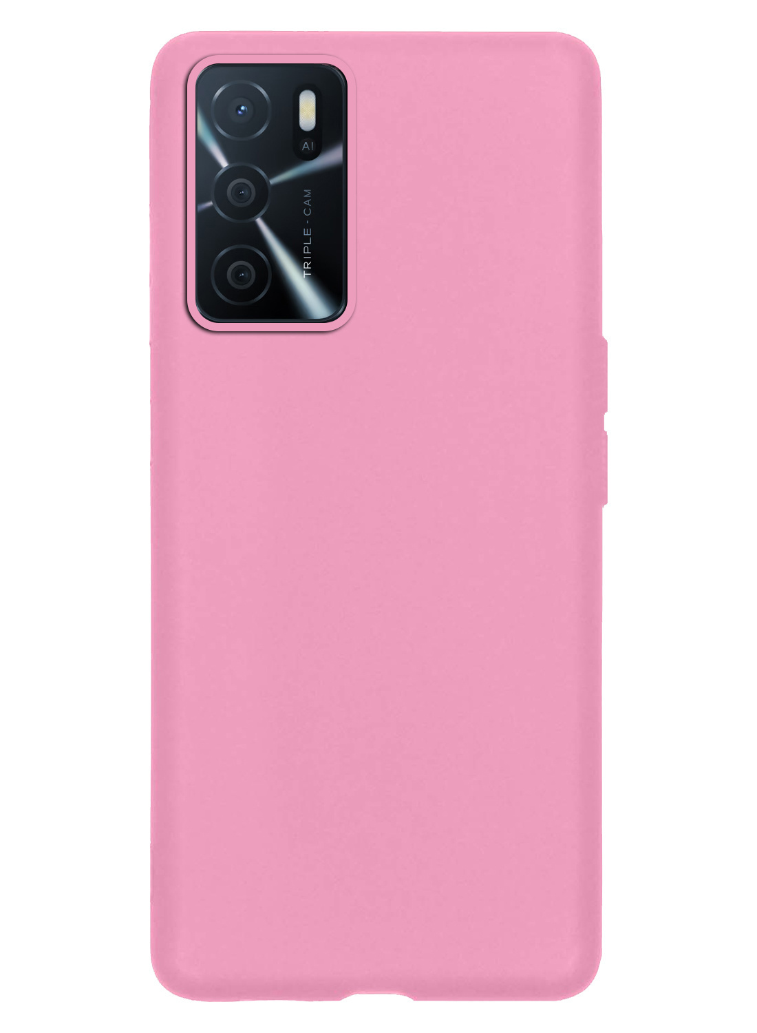 Nomfy Hoesje Geschikt voor OPPO A16s Hoesje Siliconen Cover Case - Hoes Geschikt voor OPPO A16s Hoes Back Case - Lichtroze