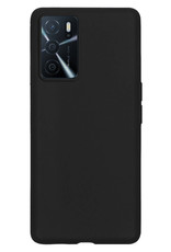 Nomfy Hoesje Geschikt voor OPPO A16s Hoesje Siliconen Cover Case - Hoes Geschikt voor OPPO A16s Hoes Back Case - Zwart