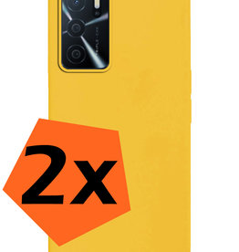 Nomfy Nomfy OPPO A16s Hoesje Siliconen - Geel - 2 PACK