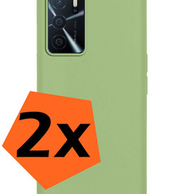 Nomfy Nomfy OPPO A16s Hoesje Siliconen - Groen - 2 PACK
