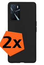 Nomfy Hoesje Geschikt voor OPPO A16s Hoesje Siliconen Cover Case - Hoes Geschikt voor OPPO A16s Hoes Back Case - 2-PACK - Zwart