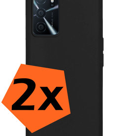 Nomfy Nomfy OPPO A16s Hoesje Siliconen - Zwart - 2 PACK
