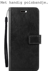 OPPO A16s Hoesje Bookcase - OPPO A16s Hoes Flip Case Book Cover - OPPO A16s Hoes Book Case Zwart