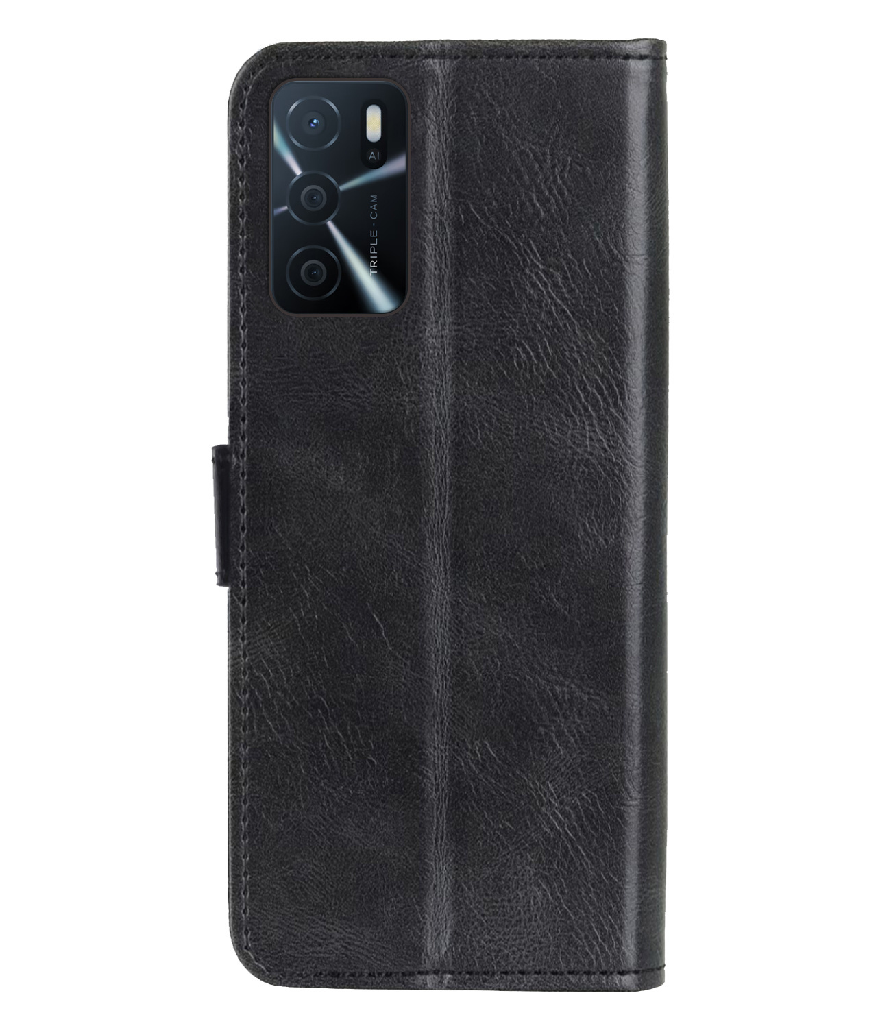 BASEY. Hoes Geschikt voor OPPO A16s Hoesje Bookcase Hoes Flip Case Book Cover - Hoesje Geschikt voor OPPO A16s Hoes Book Case Hoesje - Zwart