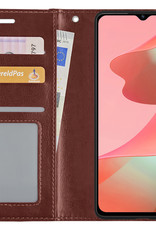 NoXx Hoes Geschikt voor OPPO A16s Hoesje Book Case Hoes Flip Cover Wallet Bookcase - Bruin