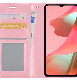 NoXx NoXx OPPO A16s Hoesje Bookcase - Lichtroze