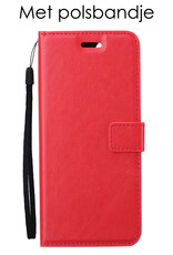 NoXx Hoes Geschikt voor OPPO A16s Hoesje Book Case Hoes Flip Cover Wallet Bookcase - Rood