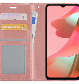 NoXx NoXx OPPO A16s Hoesje Bookcase - Rose Goud