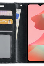 NoXx Hoes Geschikt voor OPPO A16s Hoesje Book Case Hoes Flip Cover Wallet Bookcase - Zwart