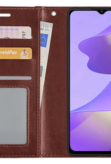Nomfy Hoesje Geschikt voor OPPO A16s Hoes Bookcase Flipcase Book Cover - Hoes Geschikt voor OPPO A16s Hoesje Book Case - Bruin