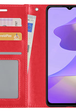 Nomfy Hoesje Geschikt voor OPPO A16s Hoes Bookcase Flipcase Book Cover - Hoes Geschikt voor OPPO A16s Hoesje Book Case - Rood