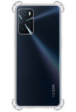 NoXx Hoes Geschikt voor OPPO A16s Hoesje Siliconen Cover Shock Proof Back Case Shockproof Hoes Met Screenprotector - Transparant