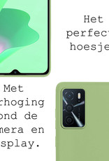 BASEY. Hoes Geschikt voor OPPO A16s Hoesje Siliconen Back Cover Case Met Screenprotector - Hoesje Geschikt voor OPPO A16s Hoes Cover Hoesje - Groen