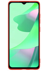 BASEY. Hoes Geschikt voor OPPO A16s Hoesje Siliconen Back Cover Case Met Screenprotector - Hoesje Geschikt voor OPPO A16s Hoes Cover Hoesje - Rood