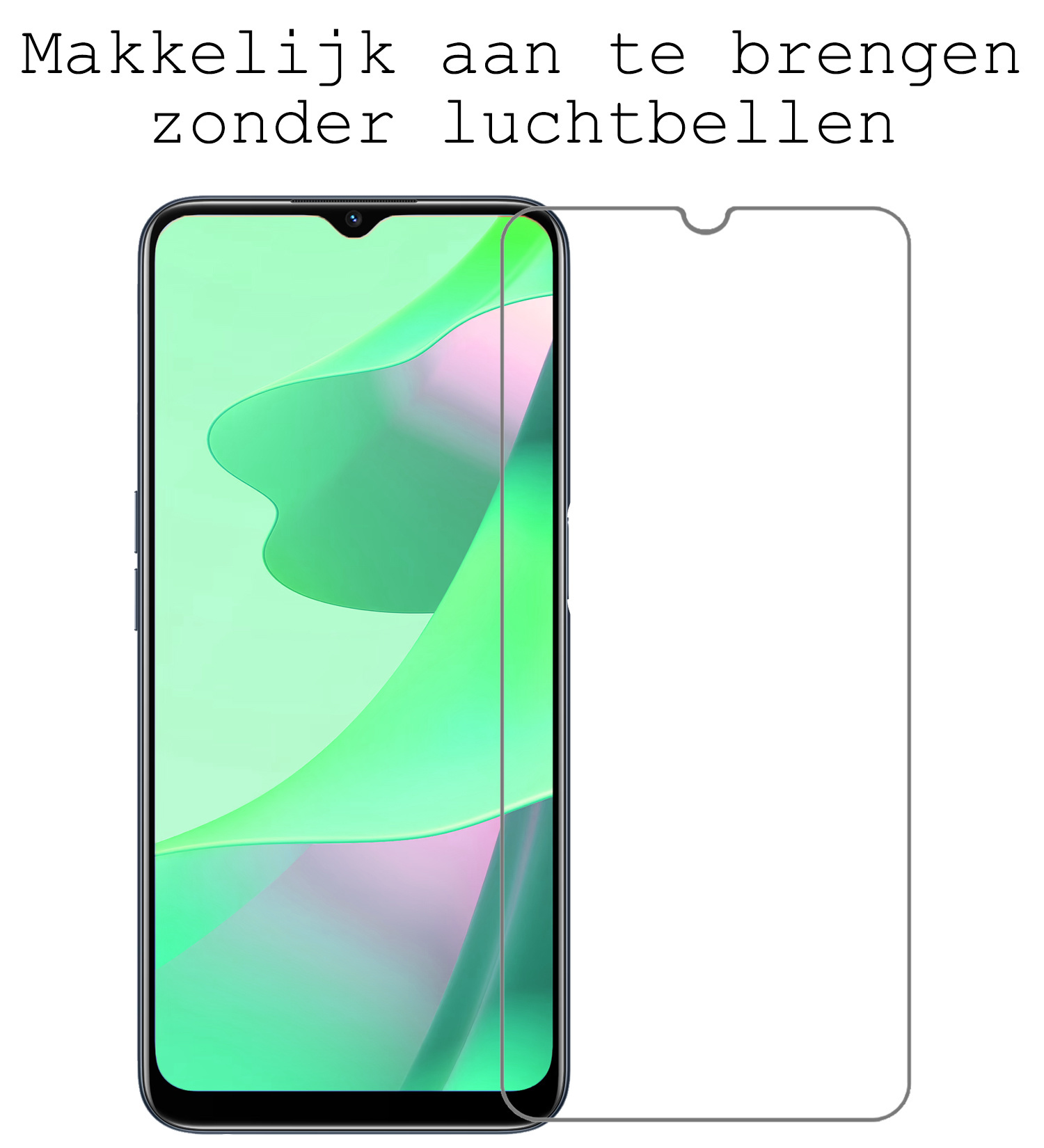 BASEY. Hoes Geschikt voor OPPO A16s Hoesje Siliconen Back Cover Case Met Screenprotector - Hoesje Geschikt voor OPPO A16s Hoes Cover Hoesje - Wit