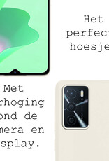 BASEY. Hoes Geschikt voor OPPO A16s Hoesje Siliconen Back Cover Case Met Screenprotector - Hoesje Geschikt voor OPPO A16s Hoes Cover Hoesje - Wit