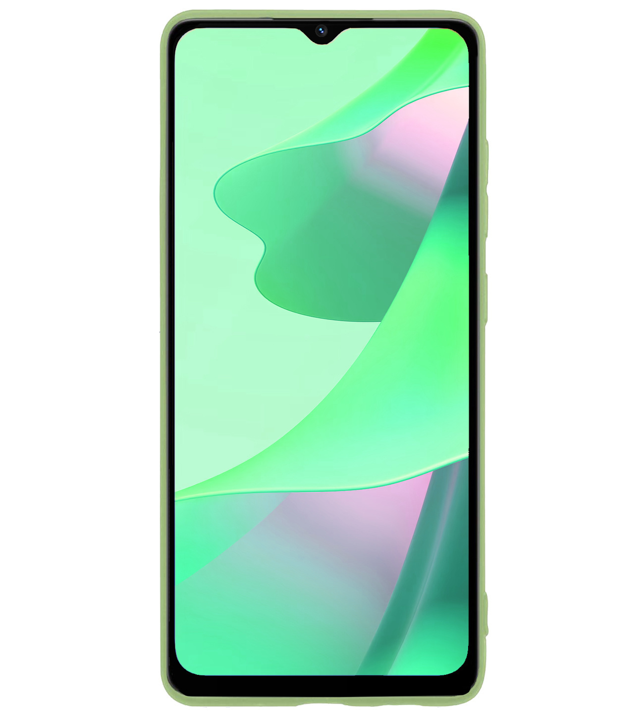 BASEY. Hoes Geschikt voor OPPO A16s Hoesje Siliconen Back Cover Case Met 2x Screenprotector - Hoesje Geschikt voor OPPO A16s Hoes Cover Hoesje - Groen