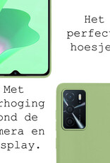 BASEY. Hoes Geschikt voor OPPO A16s Hoesje Siliconen Back Cover Case Met 2x Screenprotector - Hoesje Geschikt voor OPPO A16s Hoes Cover Hoesje - Groen