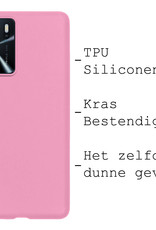 BASEY. Hoes Geschikt voor OPPO A16s Hoesje Siliconen Back Cover Case Met 2x Screenprotector - Hoesje Geschikt voor OPPO A16s Hoes Cover Hoesje - Lichtroze