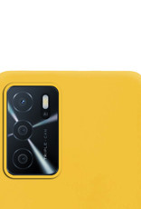 NoXx OPPO A16s Hoesje Back Cover Siliconen Case Hoes Met Screenprotector - Geel