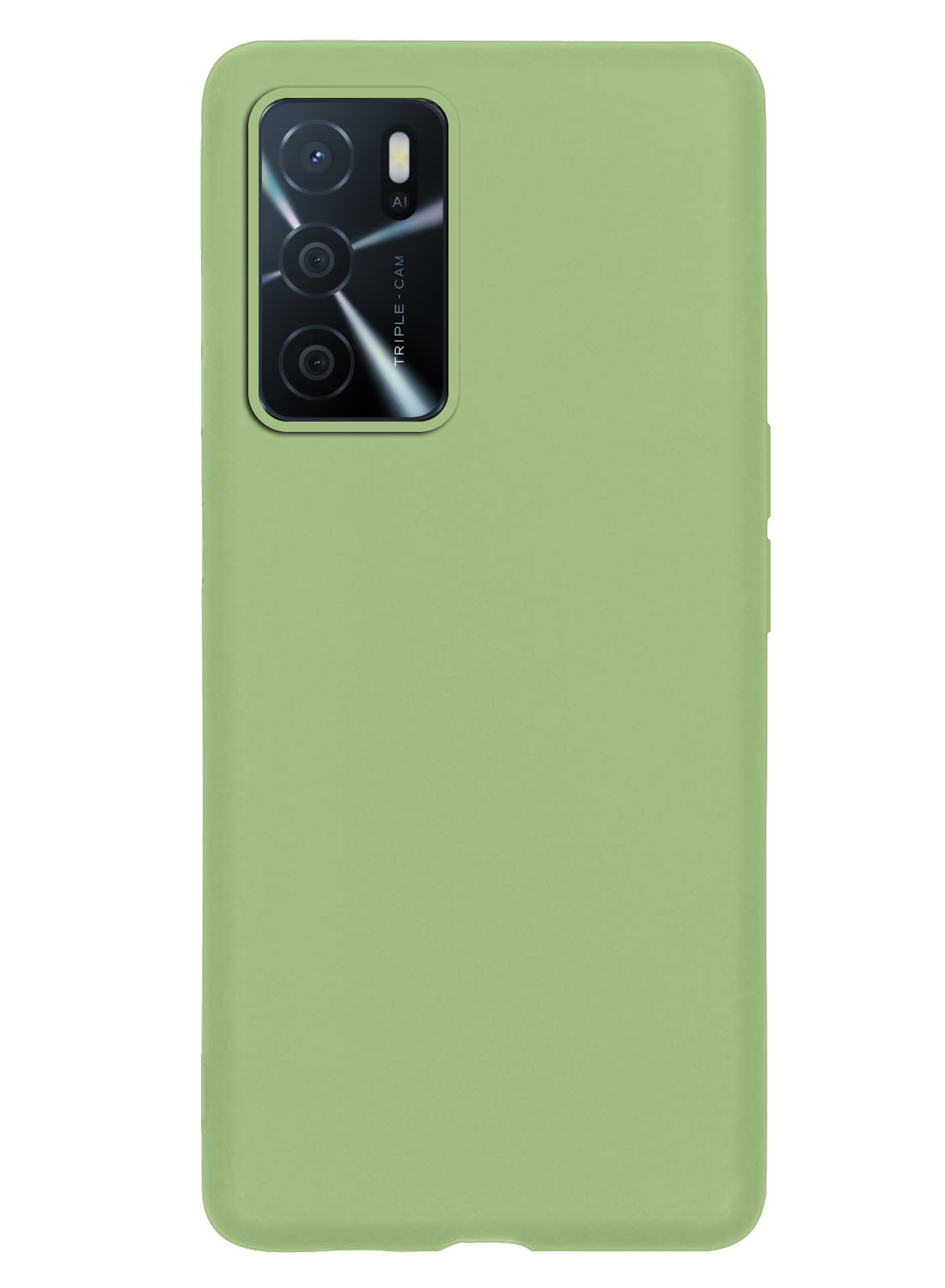 NoXx Hoes Geschikt voor OPPO A16s Hoesje Cover Siliconen Back Case Hoes Met Screenprotector - Groen