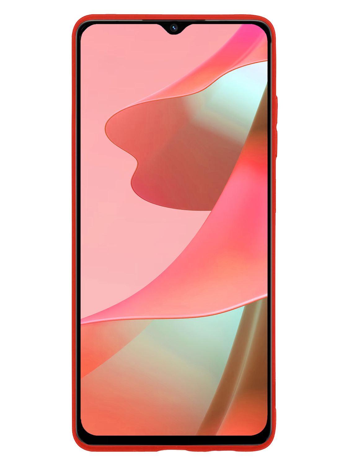 NoXx Hoes Geschikt voor OPPO A16s Hoesje Cover Siliconen Back Case Hoes Met Screenprotector - Rood