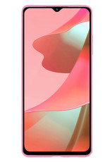 NoXx Hoes Geschikt voor OPPO A16s Hoesje Cover Siliconen Back Case Hoes Met 2x Screenprotector - Roze