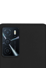 NoXx OPPO A16s Hoesje Back Cover Siliconen Case Hoes Met 2x Screenprotector - Zwart