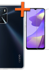Nomfy Hoesje Geschikt voor OPPO A16s Hoesje Siliconen Cover Case Met Screenprotector - Hoes Geschikt voor OPPO A16s Hoes Back Case - Transparant