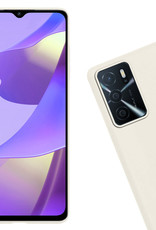 Nomfy Hoesje Geschikt voor OPPO A16s Hoesje Siliconen Cover Case Met 2x Screenprotector - Hoes Geschikt voor OPPO A16s Hoes Back Case - Wit