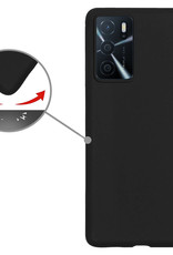 Nomfy Hoesje Geschikt voor OPPO A16s Hoesje Siliconen Cover Case Met 2x Screenprotector - Hoes Geschikt voor OPPO A16s Hoes Back Case - Zwart