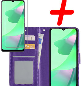 BASEY. BASEY. OPPO A16s Hoesje Bookcase Paars Met Screenprotector