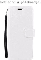 BASEY. Hoes Geschikt voor OPPO A16s Hoesje Bookcase Hoes Flip Case Book Cover Met Screenprotector - Hoesje Geschikt voor OPPO A16s Hoes Book Case Hoesje - Wit