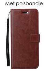 NoXx Hoes Geschikt voor OPPO A16s Hoesje Book Case Hoes Flip Cover Wallet Bookcase Met Screenprotector - Bruin