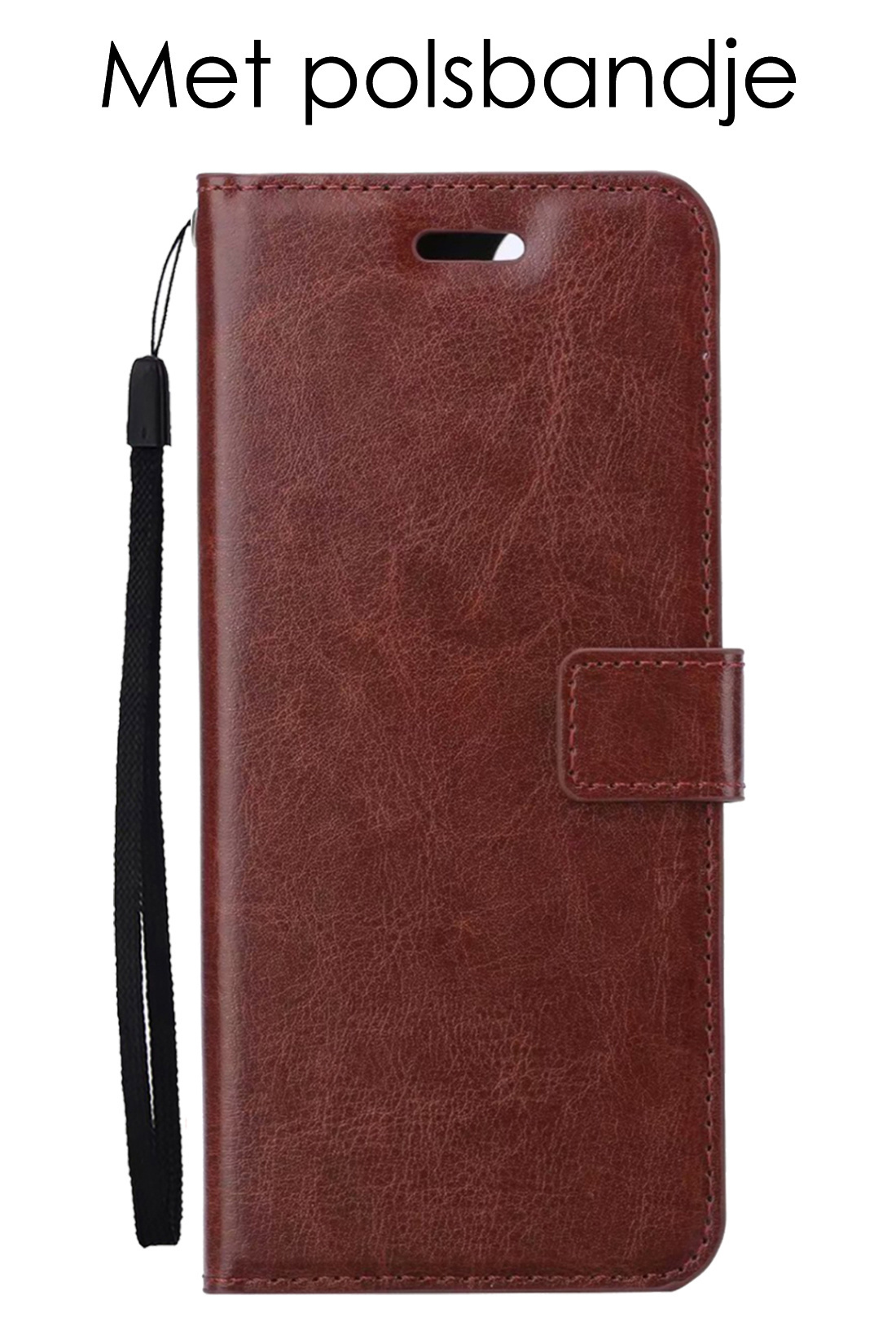 NoXx Hoes Geschikt voor OPPO A16s Hoesje Book Case Hoes Flip Cover Wallet Bookcase Met Screenprotector - Bruin