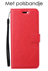 NoXx Hoes Geschikt voor OPPO A16s Hoesje Book Case Hoes Flip Cover Wallet Bookcase Met Screenprotector - Rood