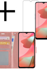 NoXx OPPO A16s Hoesje Bookcase Flip Cover Book Case Met Screenprotector - Rose Goud