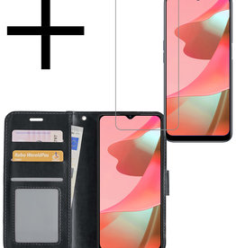 NoXx NoXx OPPO A16s Hoesje Bookcase Zwart Met Screenprotector
