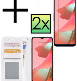 NoXx NoXx OPPO A16s Hoesje Bookcase Wit Met 2x Screenprotector